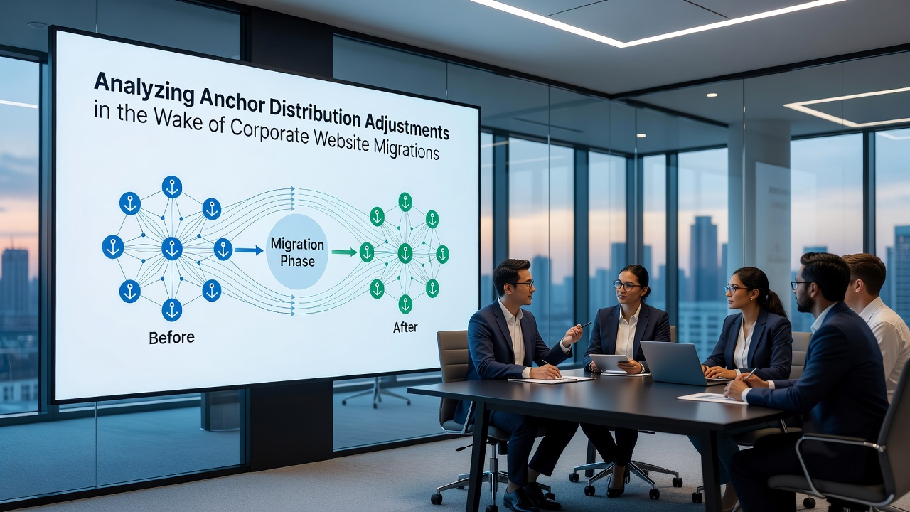 Data visualization of anchor text categories before and after a major corporate domain transition