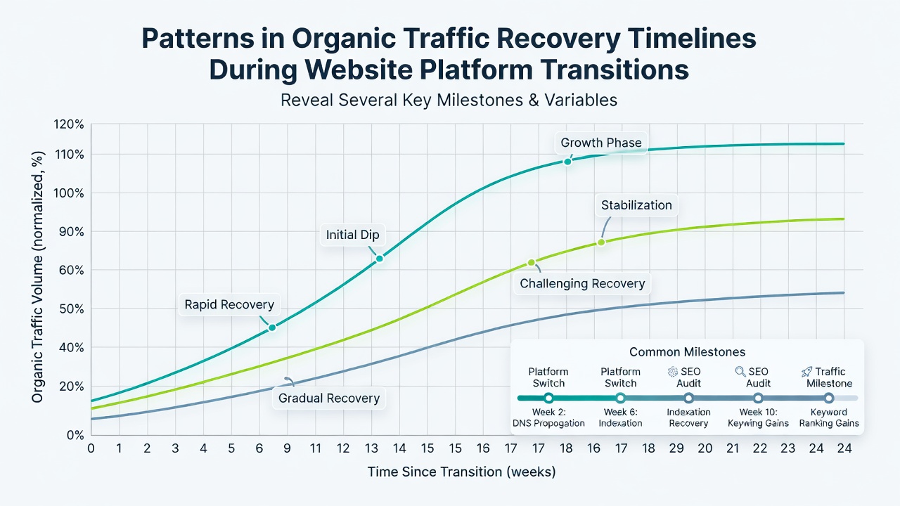 Chart illustrating timeline variations across different corporate platform transitions